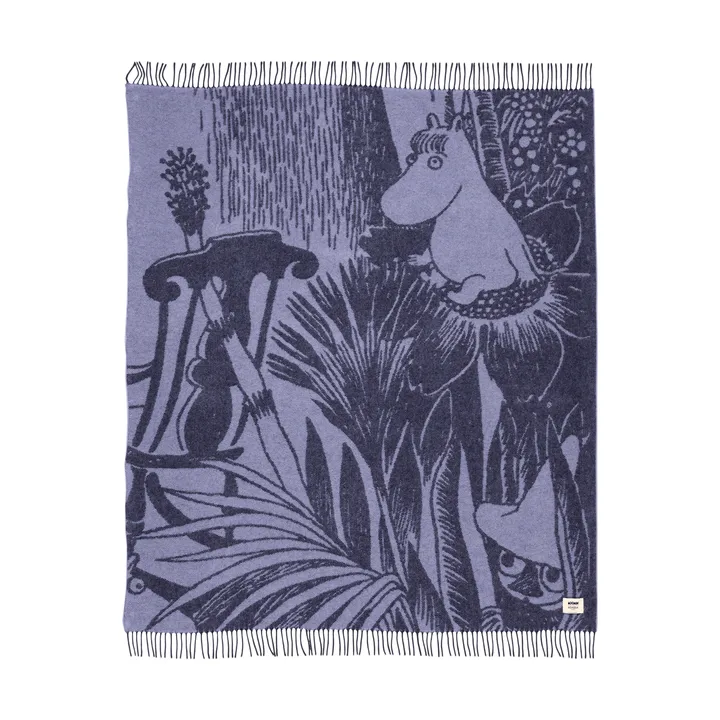 Mystiikan metsä Muumi villahuopa - Sininen, 130x170 cm - Moomin Arabia