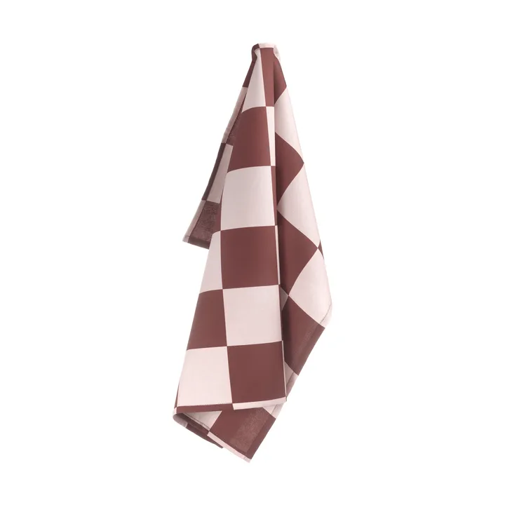 Checks & Stripes keittiöpyyhe - Brown-pink, 50x65cm - Muurla