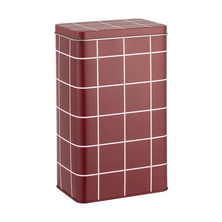 Checks & Stripes peltinen kahvipurkki - Brown-pink, 12x8x20 cm - Muurla