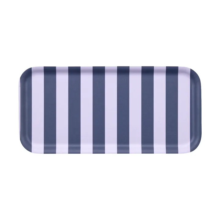 Checks & Stripes -tarjotin 13 x 27 cm - Lilac-blue - Muurla