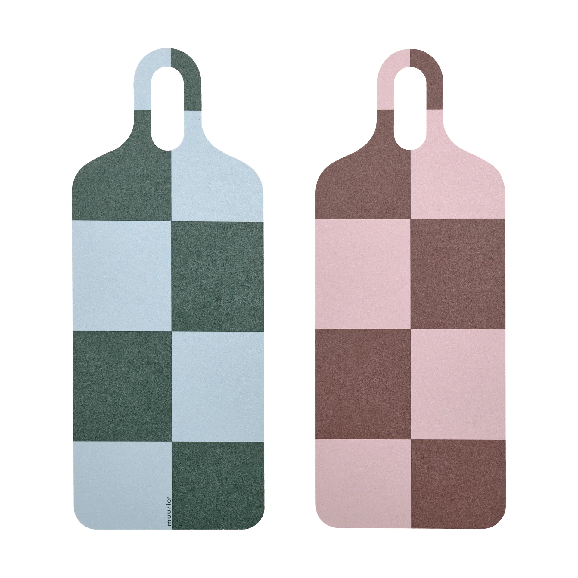 Checks & Stripes -tarjotin 13 x 33 cm, Brown-pink-green Muurla