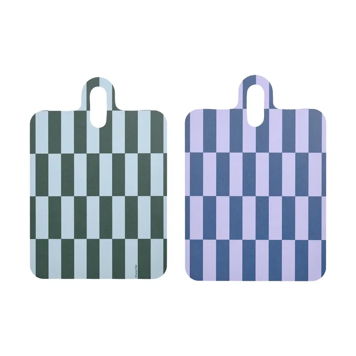 Checks & Stripes -tarjotin 21 x 31 cm - Lilac-blue-green - Muurla