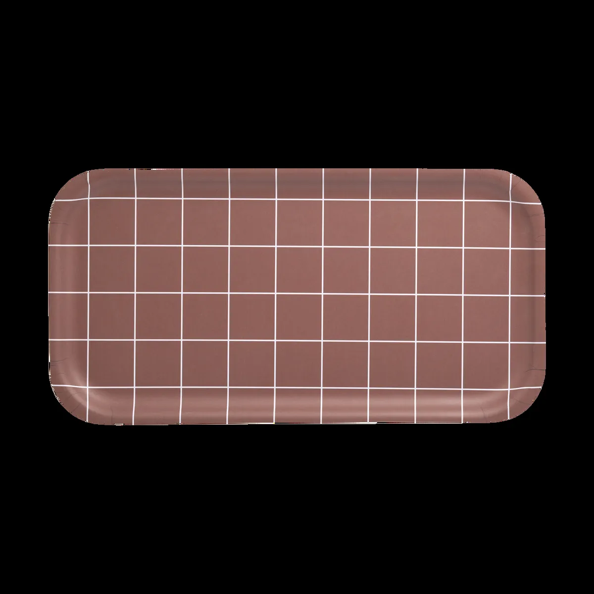 Muurla Checks & Stripes -tarjotin 22 x 43 cm Ruskea