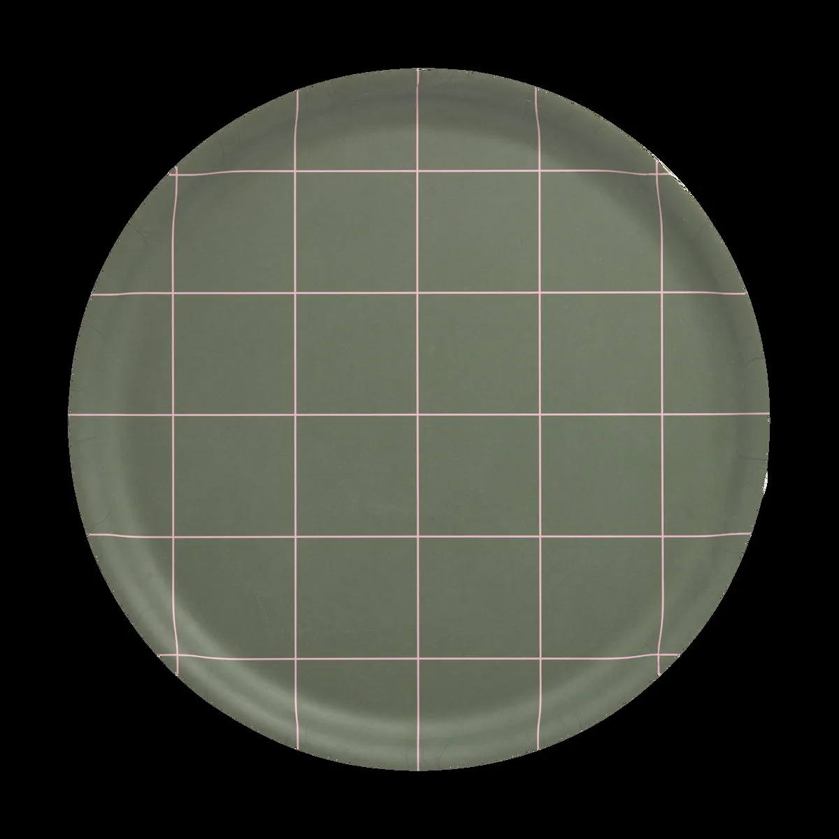 Muurla Checks & Stripes tarjotin Ø35 cm Oliivi