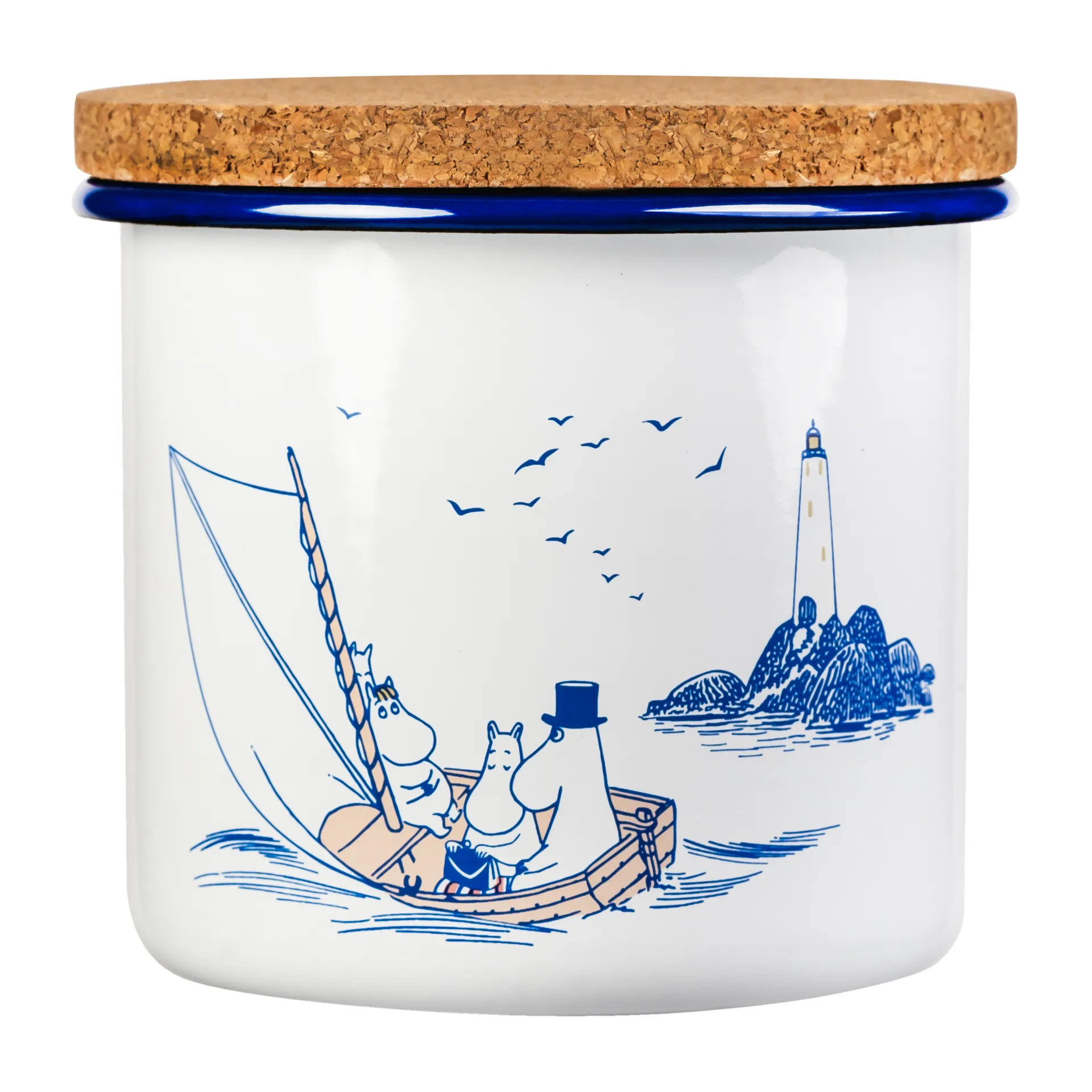 Moomin emalipurkki korkkikannella 1,3 l, Sailors Muurla