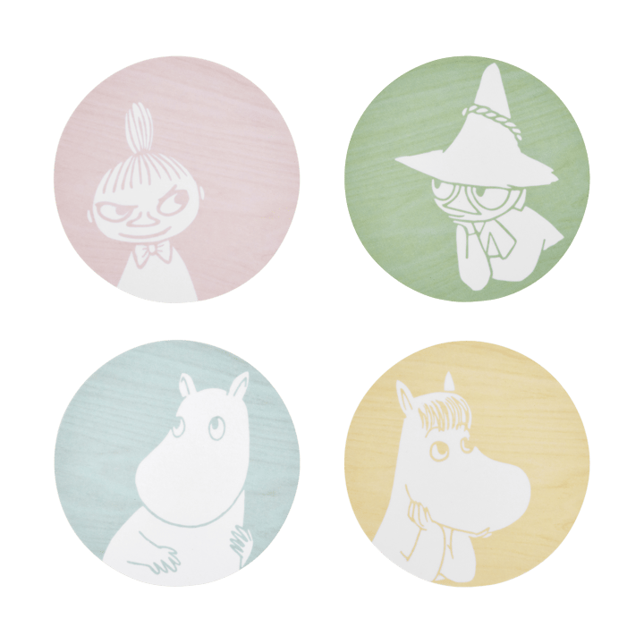 Moomin lasinalunen Ø10 cm 4 osaa, Moomin characters Muurla