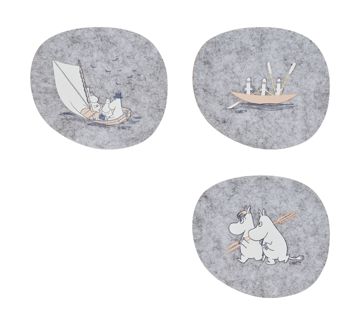 Moomin lasinaluset 9,5x11 cm 4 kpl - Sailors - Muurla