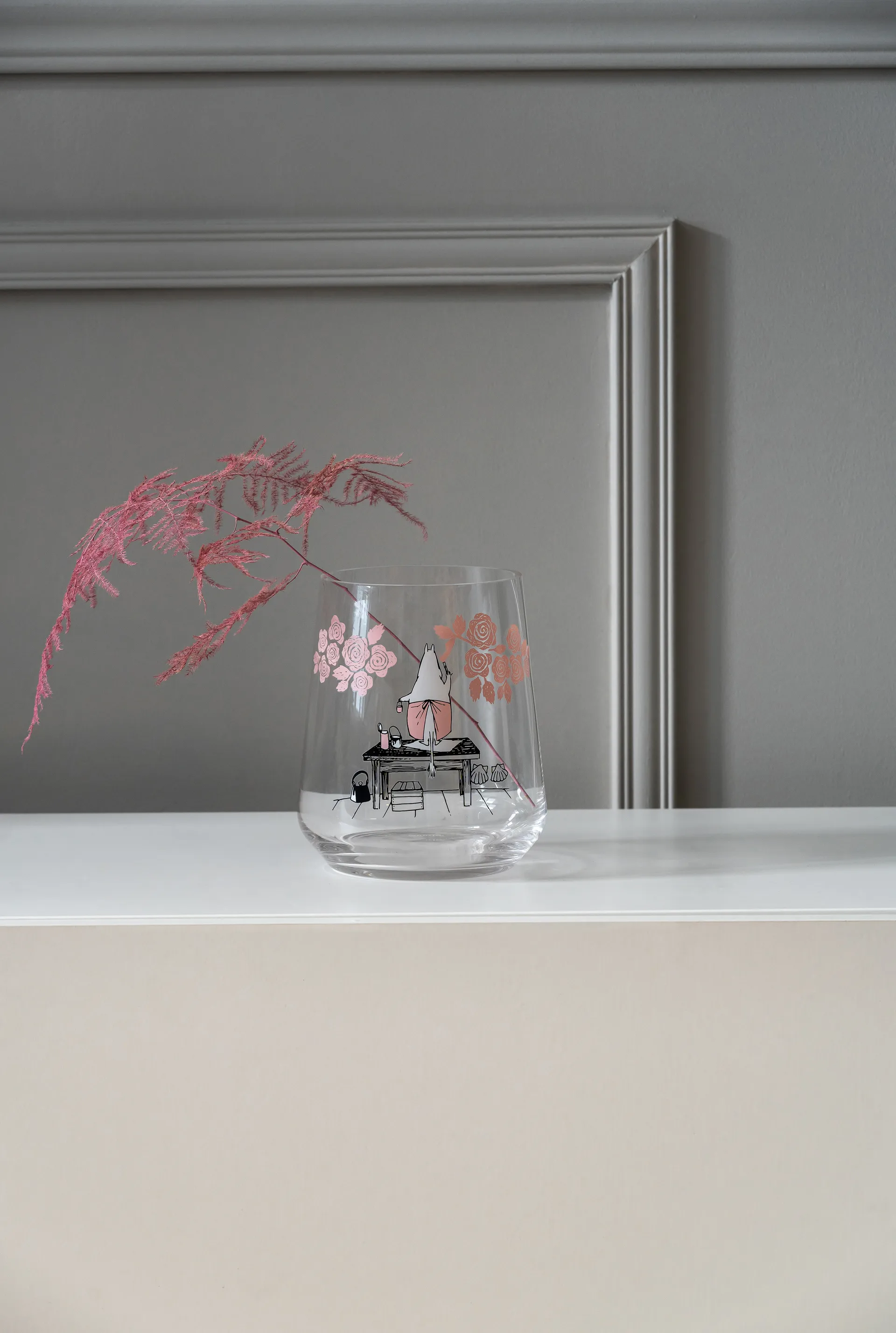 Moomin originals kynttilälyhty/maljakko 17,5 cm, Roses Muurla