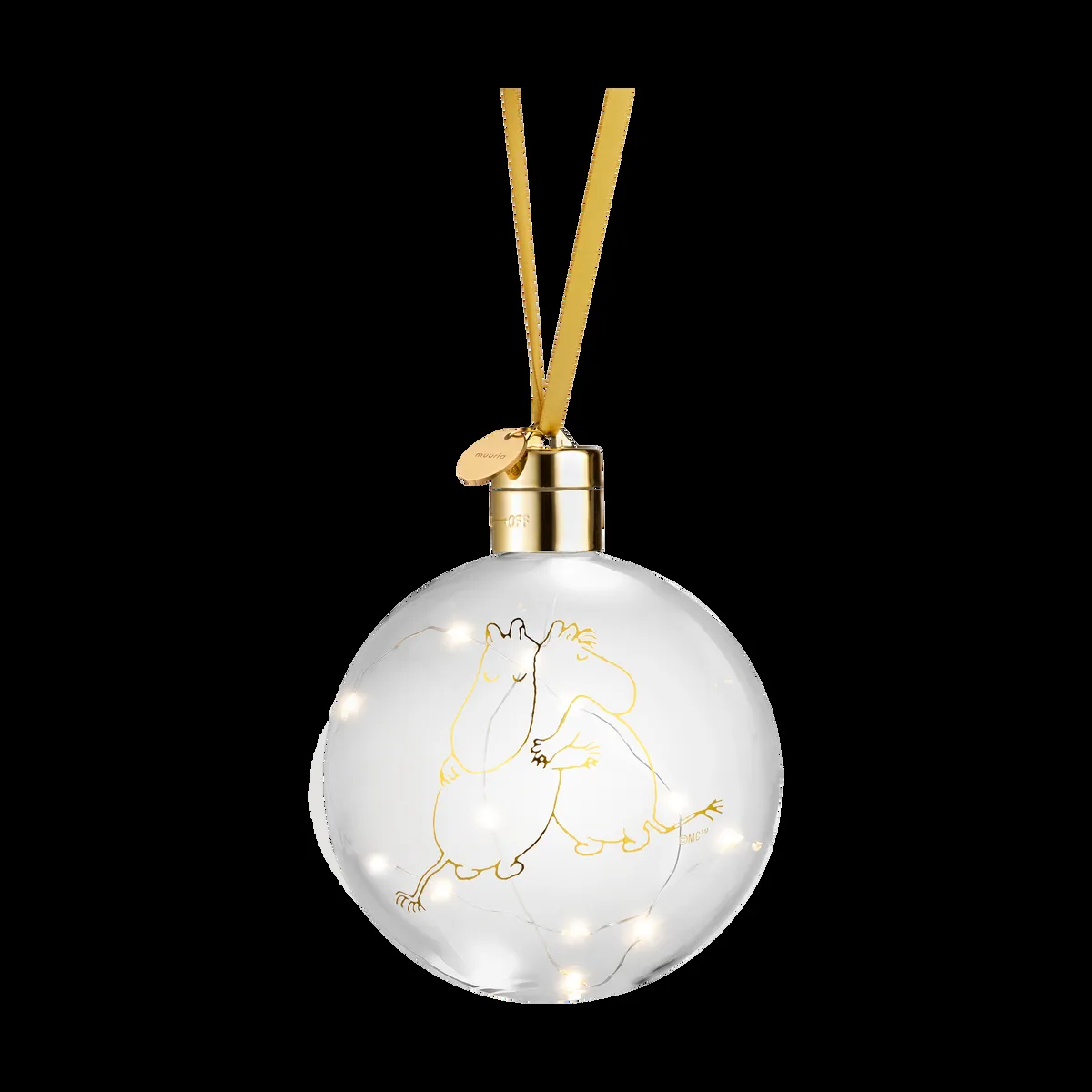 Muurla Mumin 80 joulukuulakoriste LED-lampulla Ø11 cm Kirkas