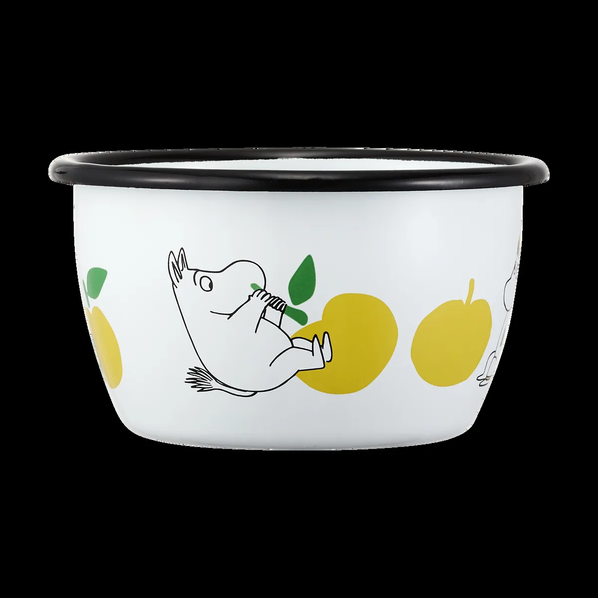 Muurla Mumin emalikulho 30 cl Joyfull Apples keltainen