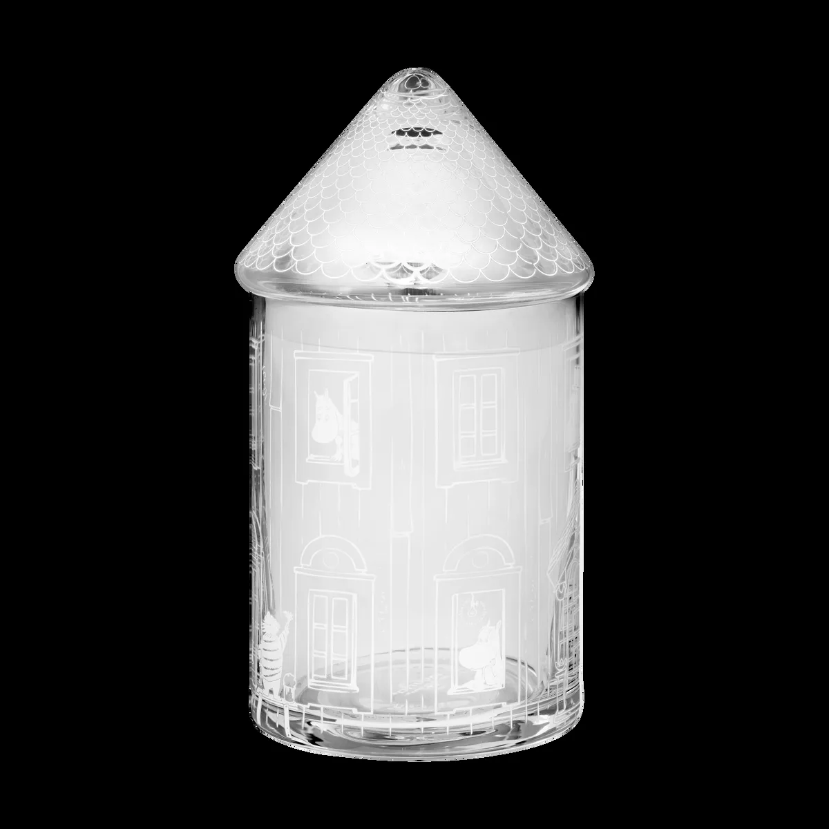 Muurla Mumin lasipurkki Ø9x18,5 cm Muumitalo