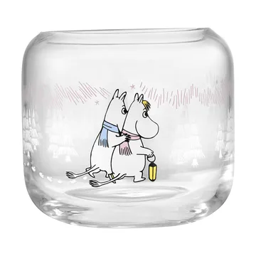 Mumin-lyhty Ø9x8 cm - Frosty Day - Muurla