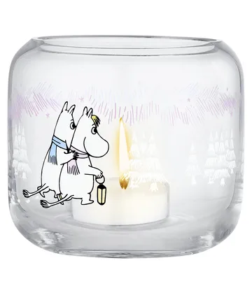 Mumin-lyhty Ø9x8 cm - Frosty Day - Muurla