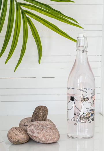 Muumi lasipullo 1 L - The Beach - Muurla