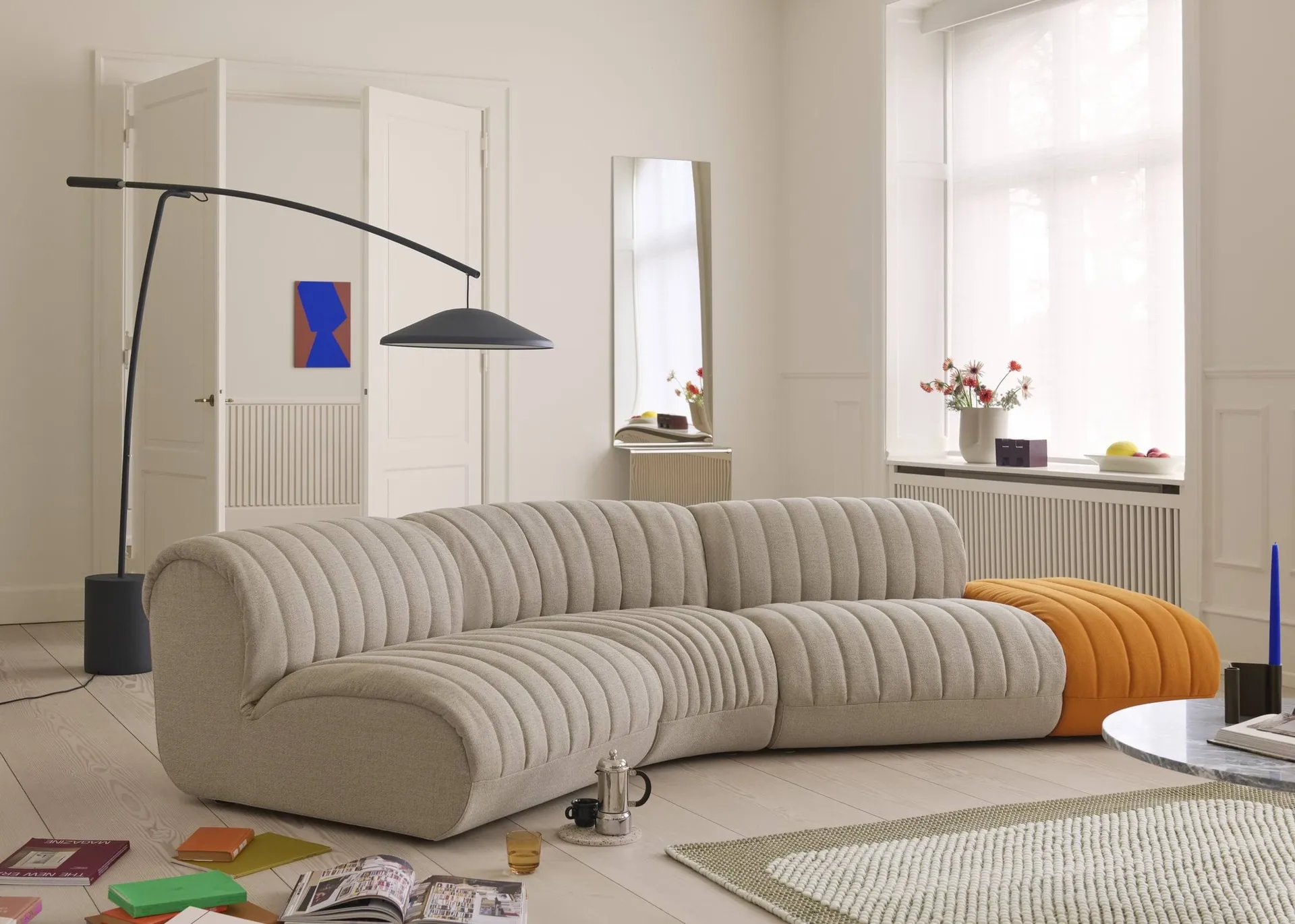 Coltre modulaarisohva, Kokoonpano 1, turf-sand, 3-istuttava Muuto