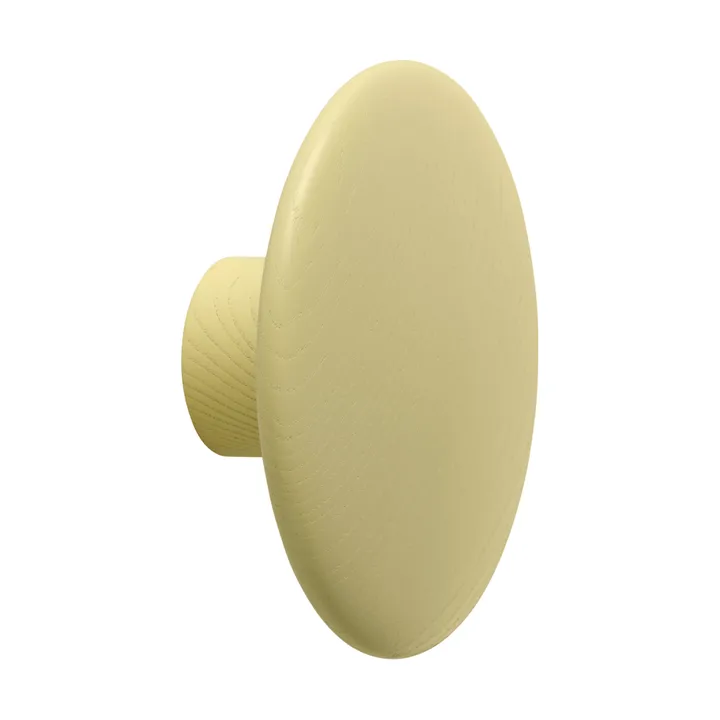 Dots Wood vaatekoukku - Keltainen-beige, Ø9 cm - Muuto
