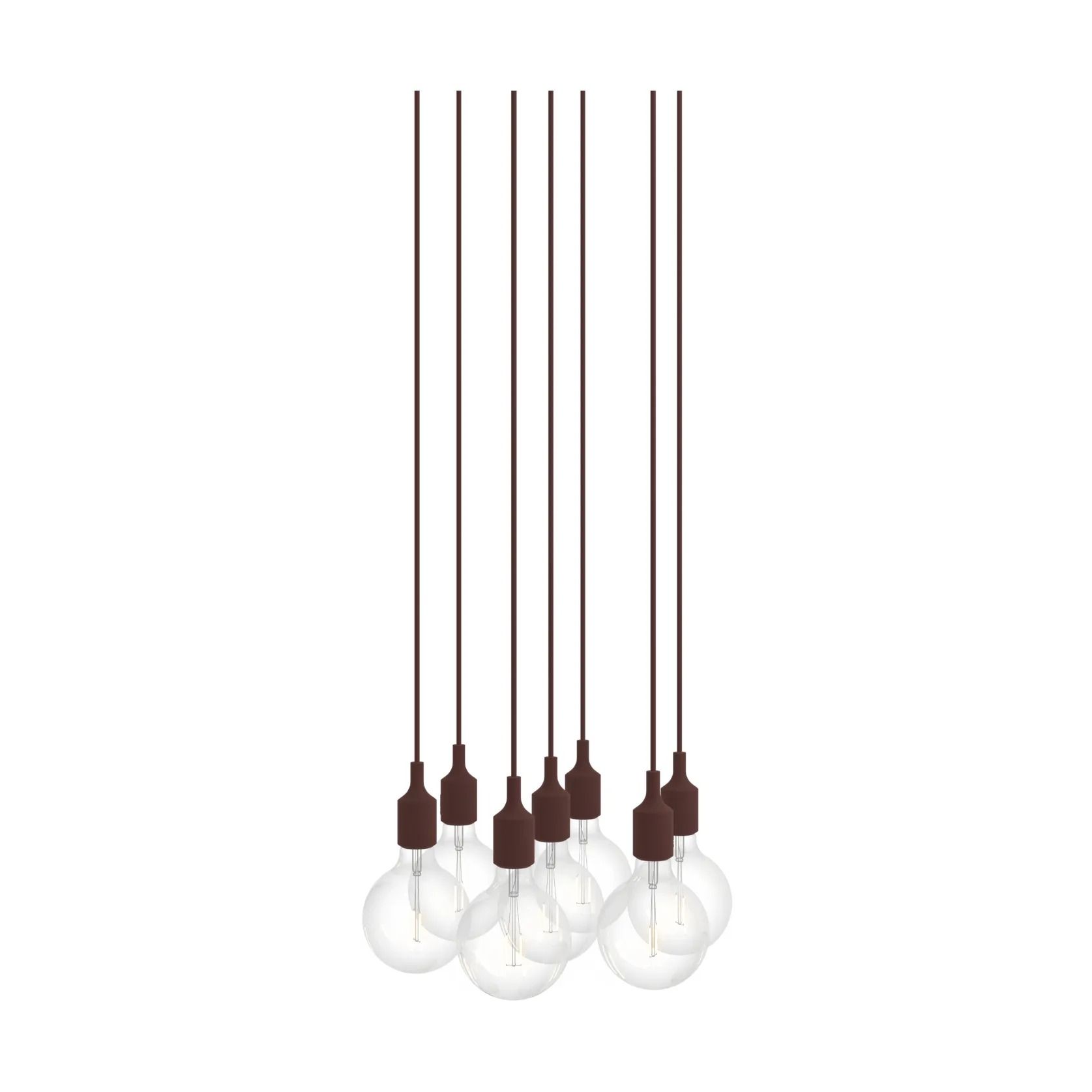 E27 Pendant Cluster 7 riippuvalaisin, Deep red Muuto