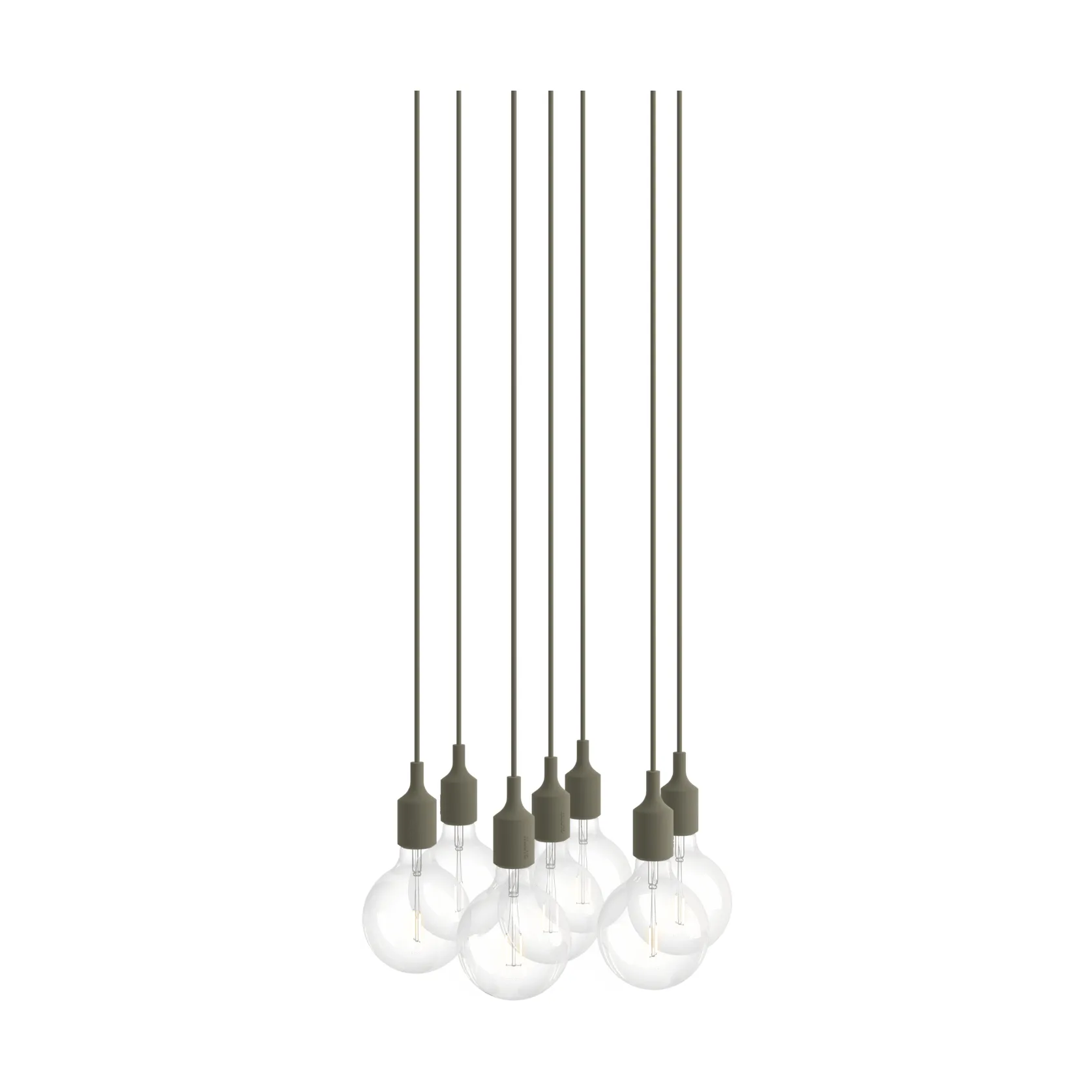 E27 Pendant Cluster 7 riippuvalaisin, oliivi Muuto