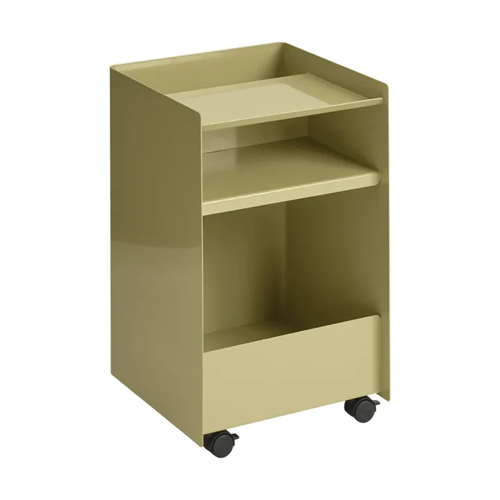 Folded Trolley rullavaunu avoin - Dark beige green 37,4x61,5x37,2 cm - Muuto