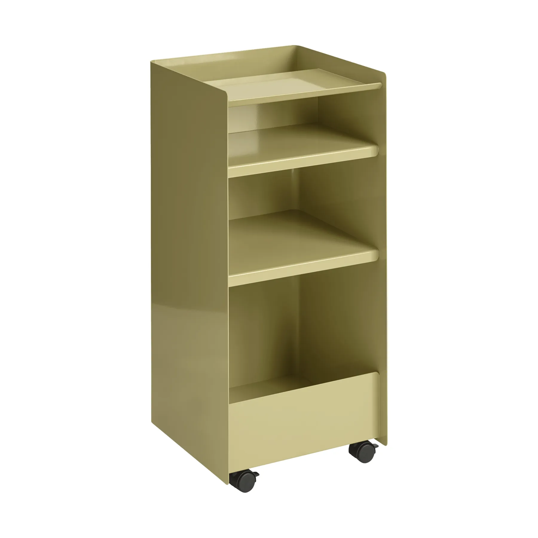 Folded Trolley rullavaunu avoin, Tummanbeige vihreä, 37,4x38,7x37,2 cm Muuto