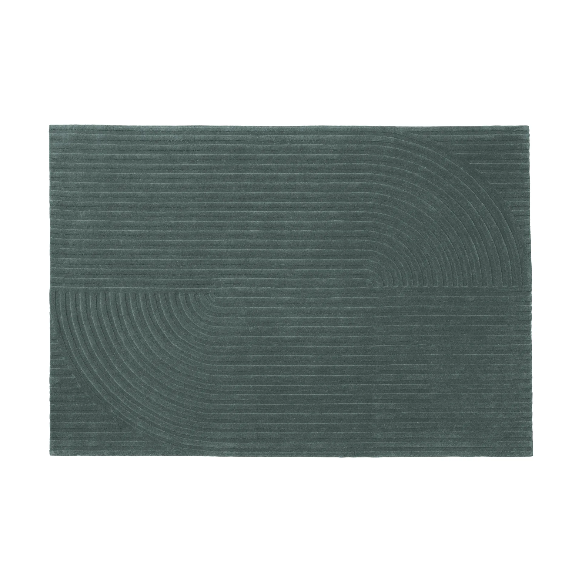 Relevo Rug Quattro villamatto, Dark green, 170x240 cm Muuto