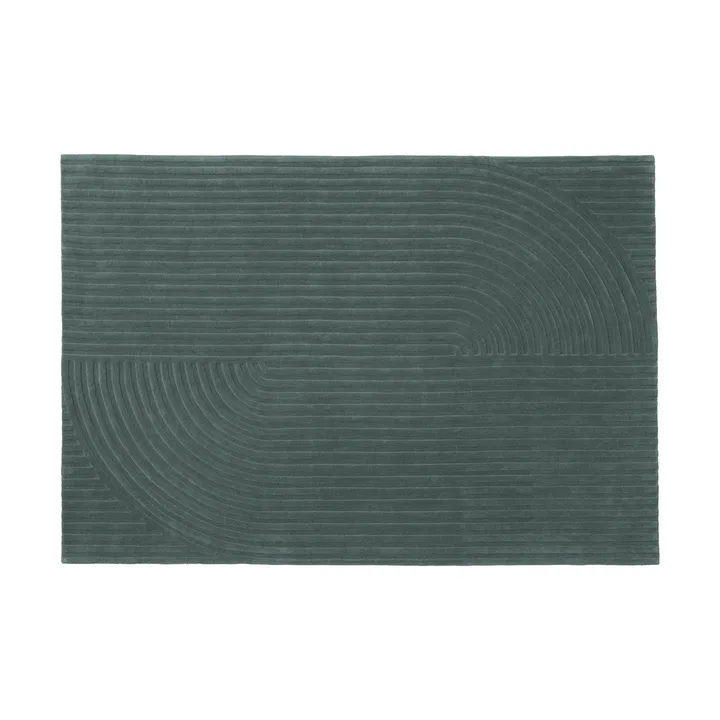 Relevo Rug Quattro villamatto - Dark green, 170x240 cm - Muuto