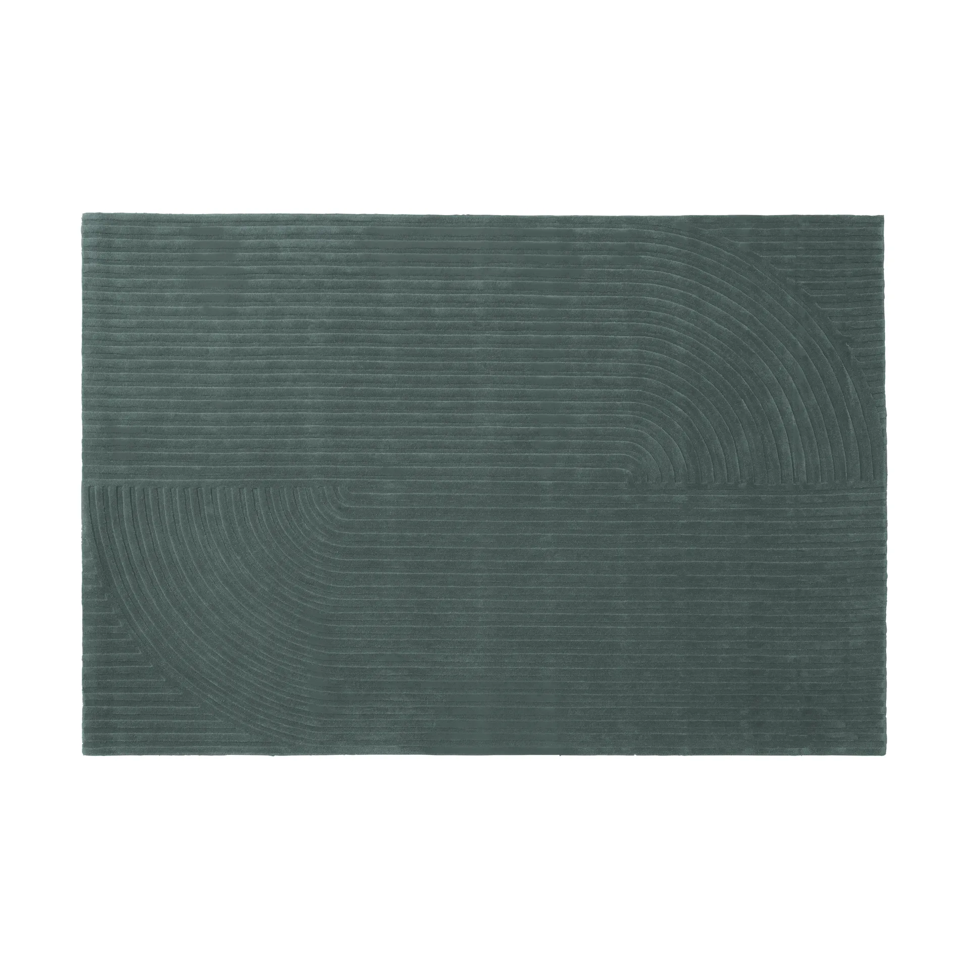Muuto Relevo Rug Quattro villamatto Dark green, 200x300 cm