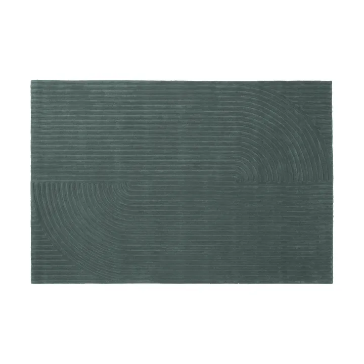 Relevo Rug Quattro villamatto - Dark green, 200x300 cm - Muuto