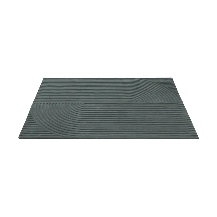 Relevo Rug Quattro villamatto - Tummanvihreä, 170x240 cm - Muuto