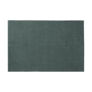 Relevo Rug Quattro villamatto - Tummanvihreä, 200x300 cm - Muuto