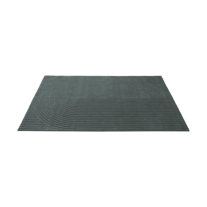 Relevo Rug Quattro villamatto - Tummanvihreä, 200x300 cm - Muuto