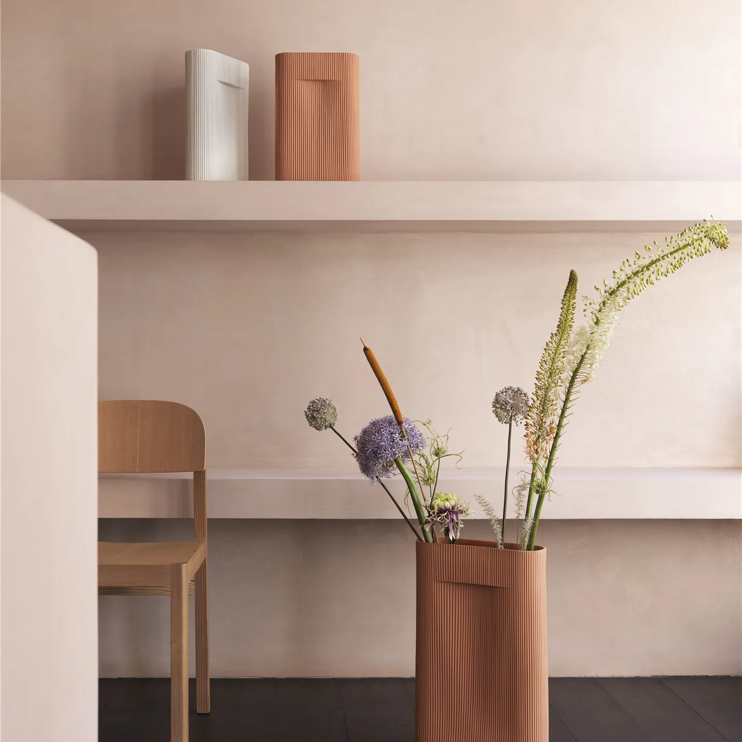 Ridge maljakko 35 cm, Terracotta Muuto