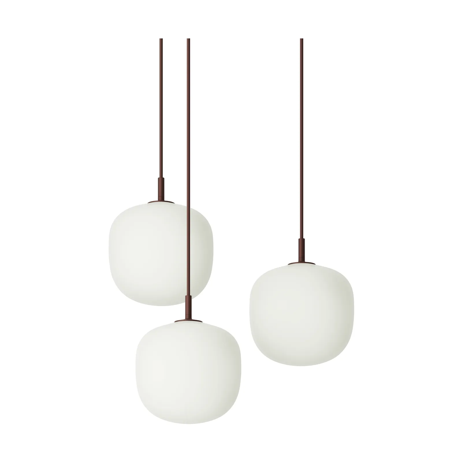 Rime Pendant Cluster 3 riippuvalaisin, Deep red, Ø18 cm Muuto