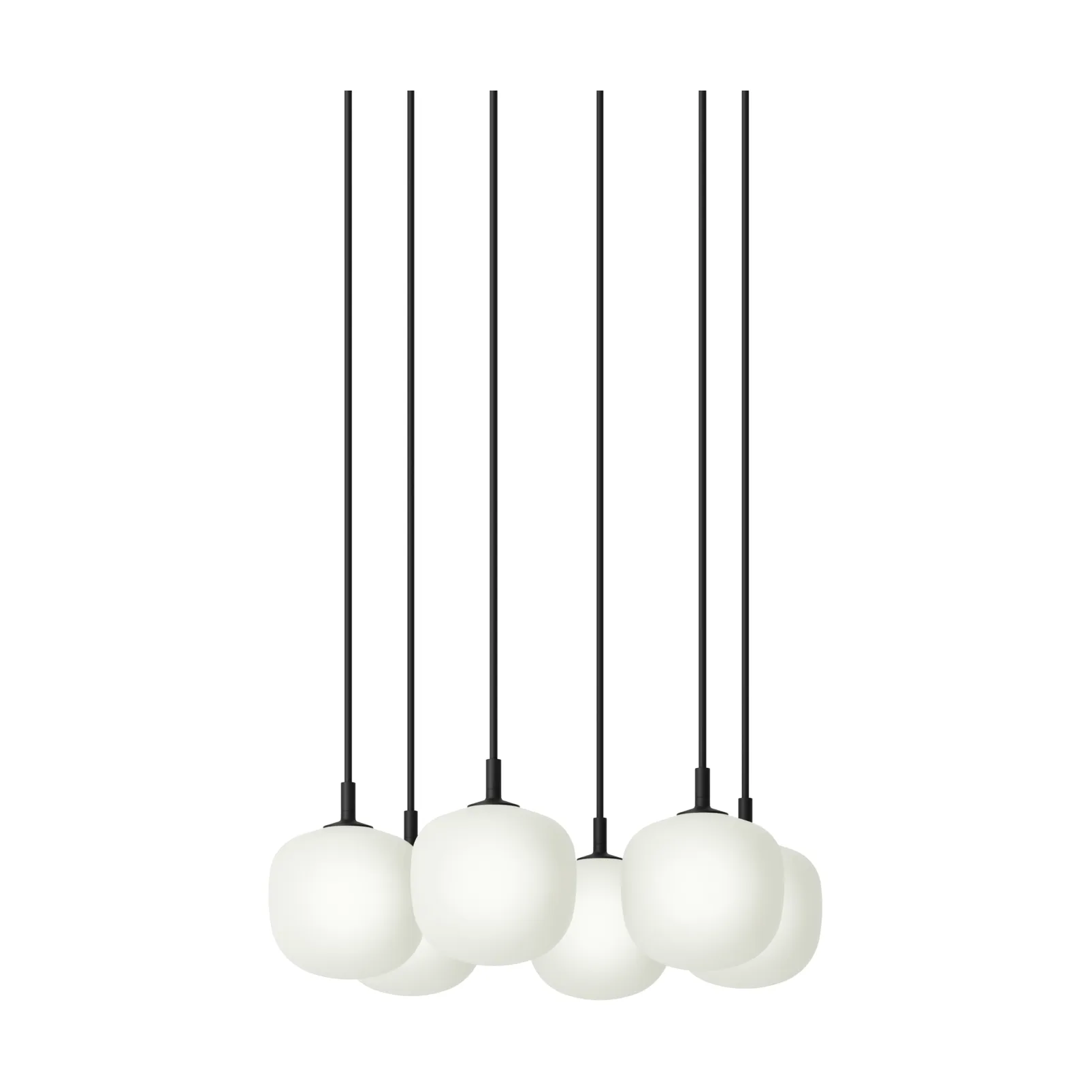 Rime Pendant Cluster 6 riippuvalaisin, Black, Ø12 cm Muuto