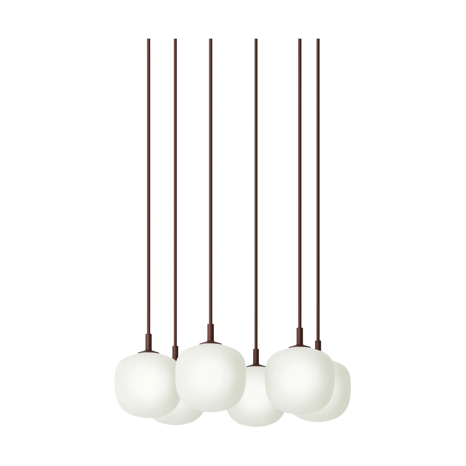 Rime Pendant Cluster 6 riippuvalaisin, Deep red, Ø12 cm Muuto