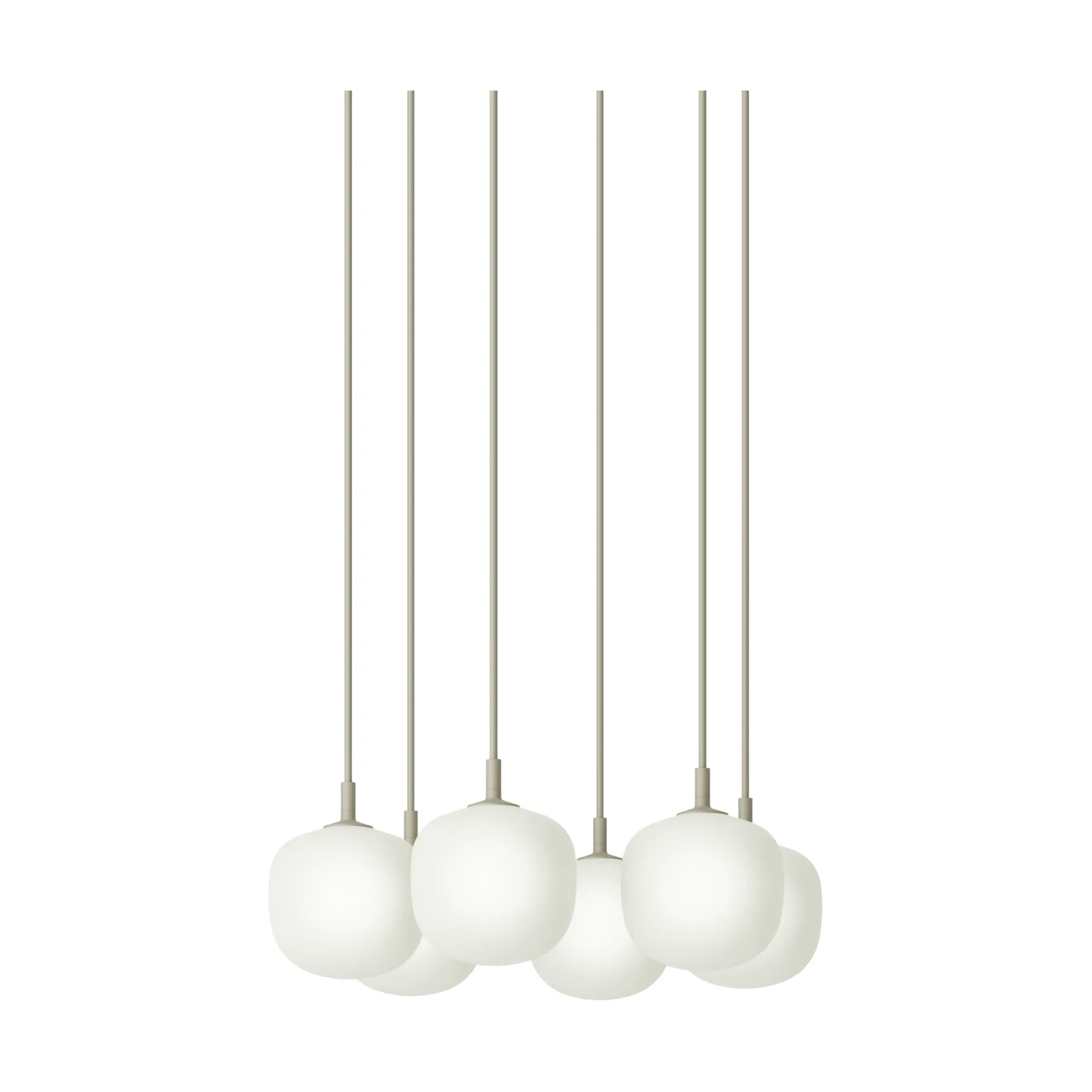 Rime Pendant Cluster 6 riipuslamppu, Harmaa, Ø12 cm Muuto