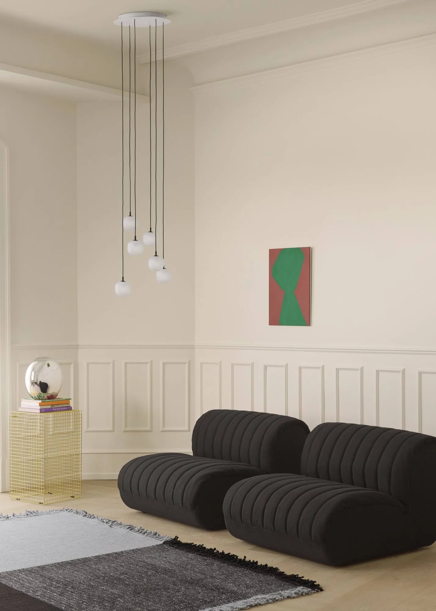 Rime Pendant Cluster 6 riipuslamppu, Harmaa, Ø25 cm Muuto
