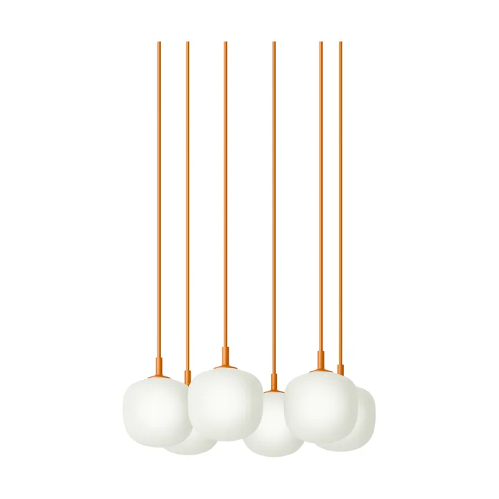 Rime Pendant Cluster 6 riipuslamppu - Oranssi, Ø12 cm - Muuto