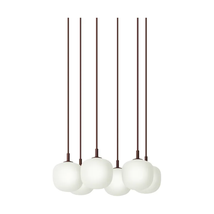 Rime Pendant Cluster 6 riipuslamppu - Syvänpunainen, Ø12 cm - Muuto