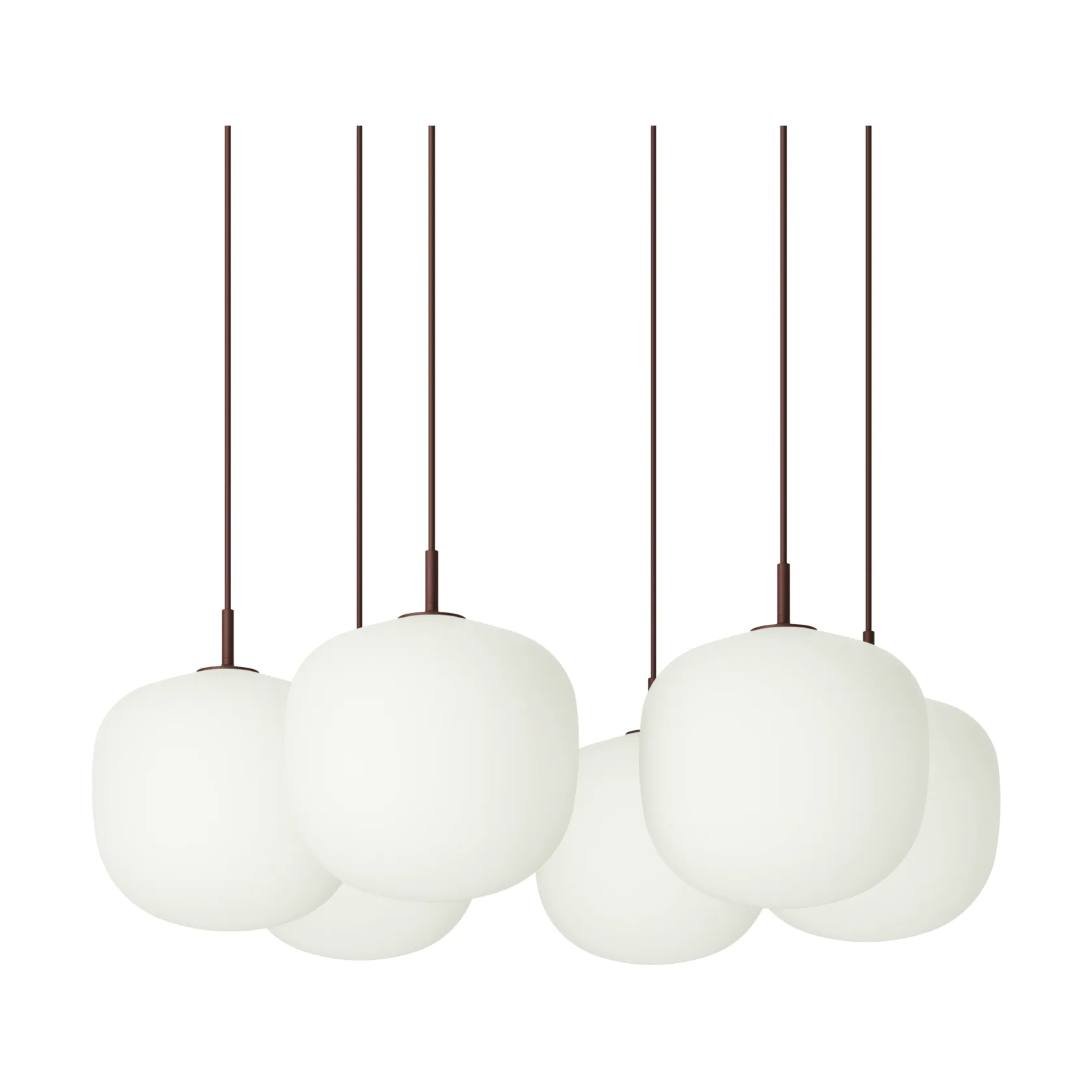 Rime Pendant Cluster 6 riipuslamppu, Tummanpunainen, Ø25 cm Muuto