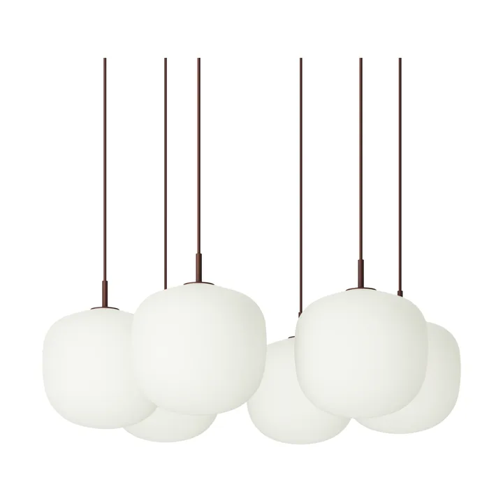 Rime Pendant Cluster 6 riipuslamppu - Tummanpunainen, Ø25 cm - Muuto
