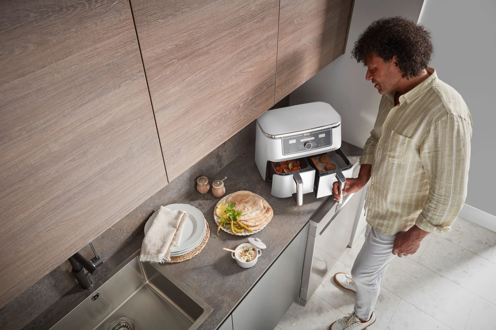 Ninja Foodi Air Fryer AF400EU Max Dual Zone 9,5 l, Valkoinen Ninja