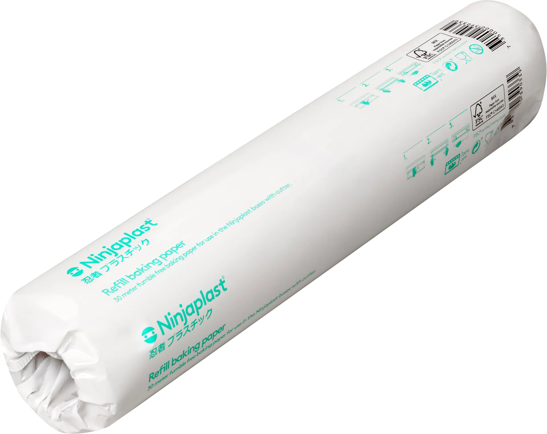 Leivinpaperitäyttö 30m, Valkea Ninjaplast