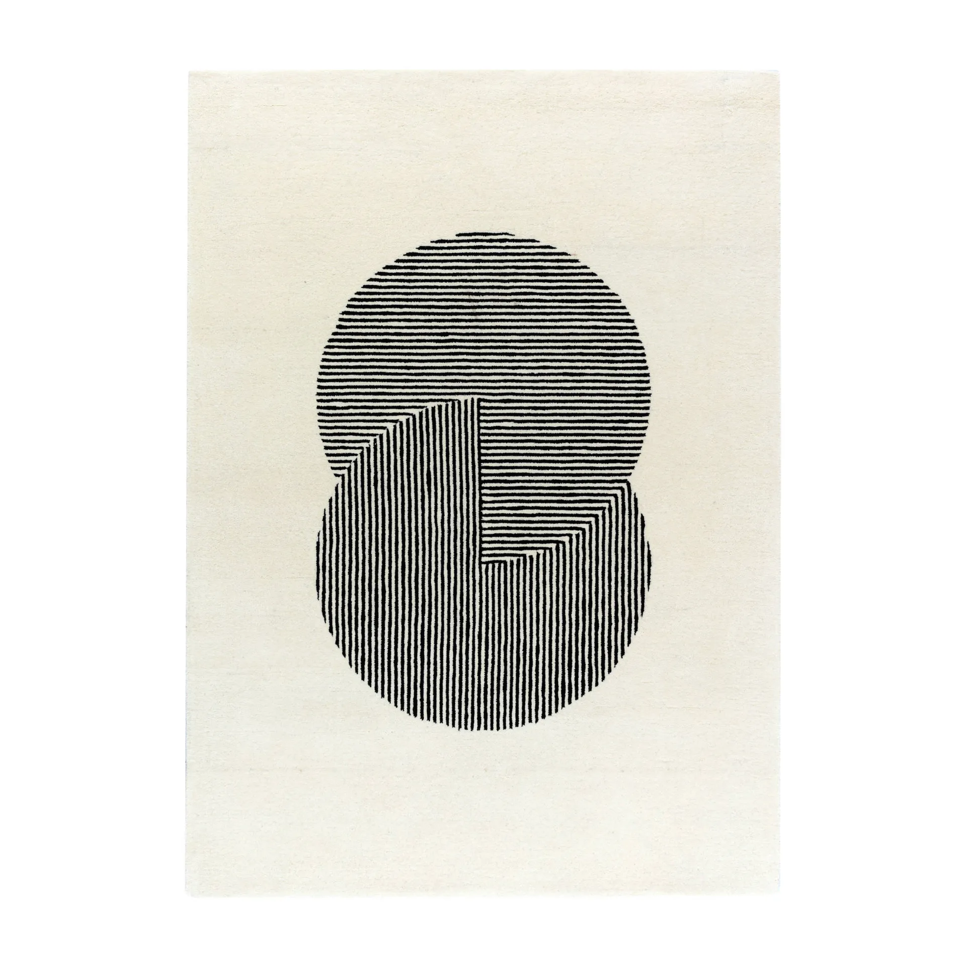 Circles-villamatto, luonnonvalkoinen, 170x240 cm NJRD