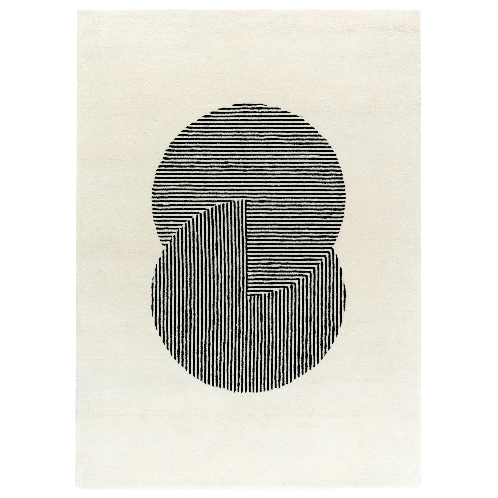 Circles-villamatto, luonnonvalkoinen, 200x300 cm NJRD