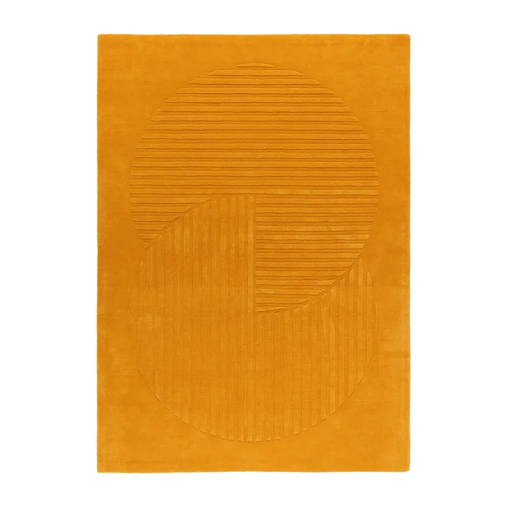 Levels Circles villamatto - Keltainen, 200x300 cm - NJRD