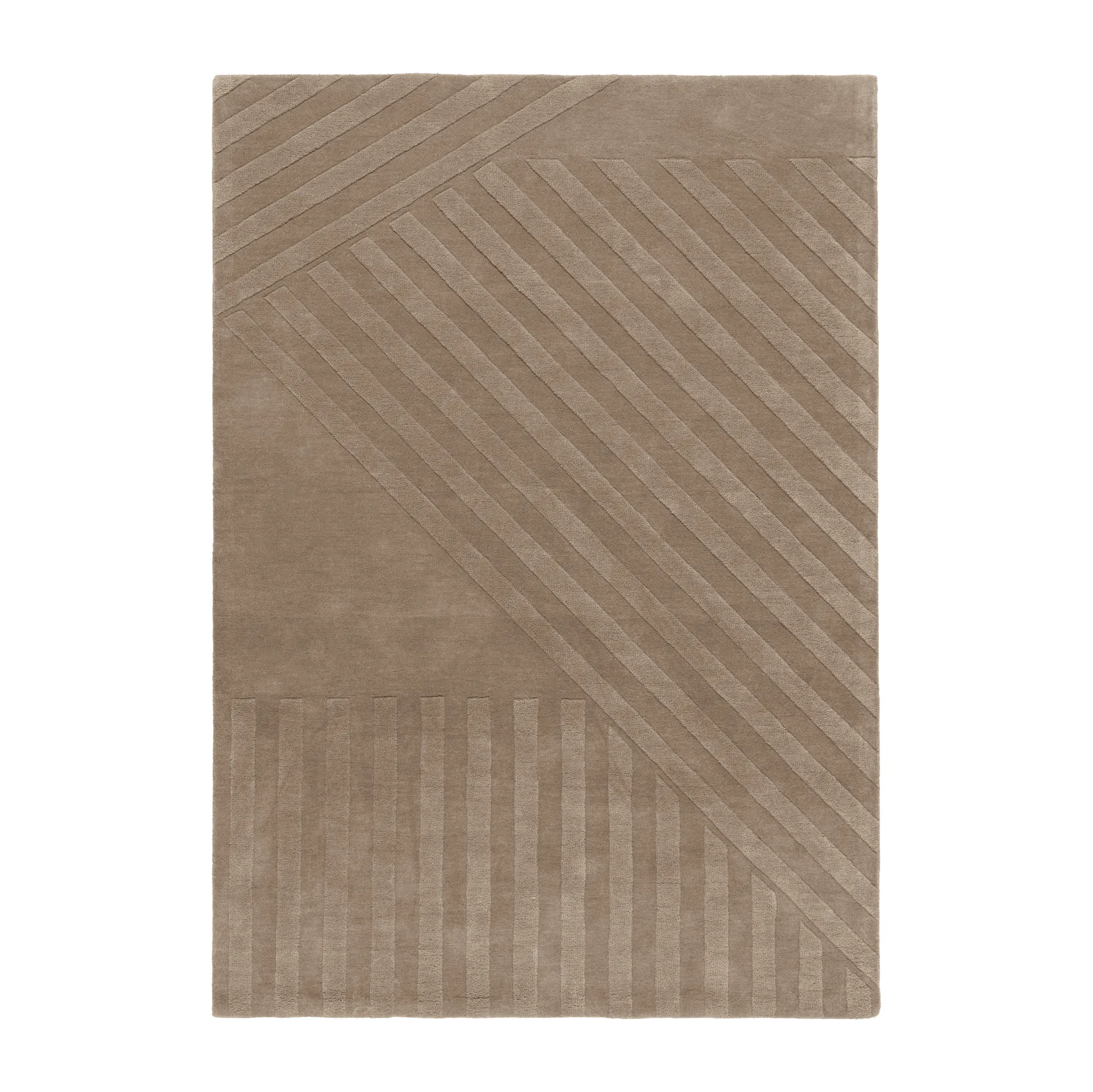 Levels Stripes villamatto, Myyränruskea, 170x240 cm NJRD