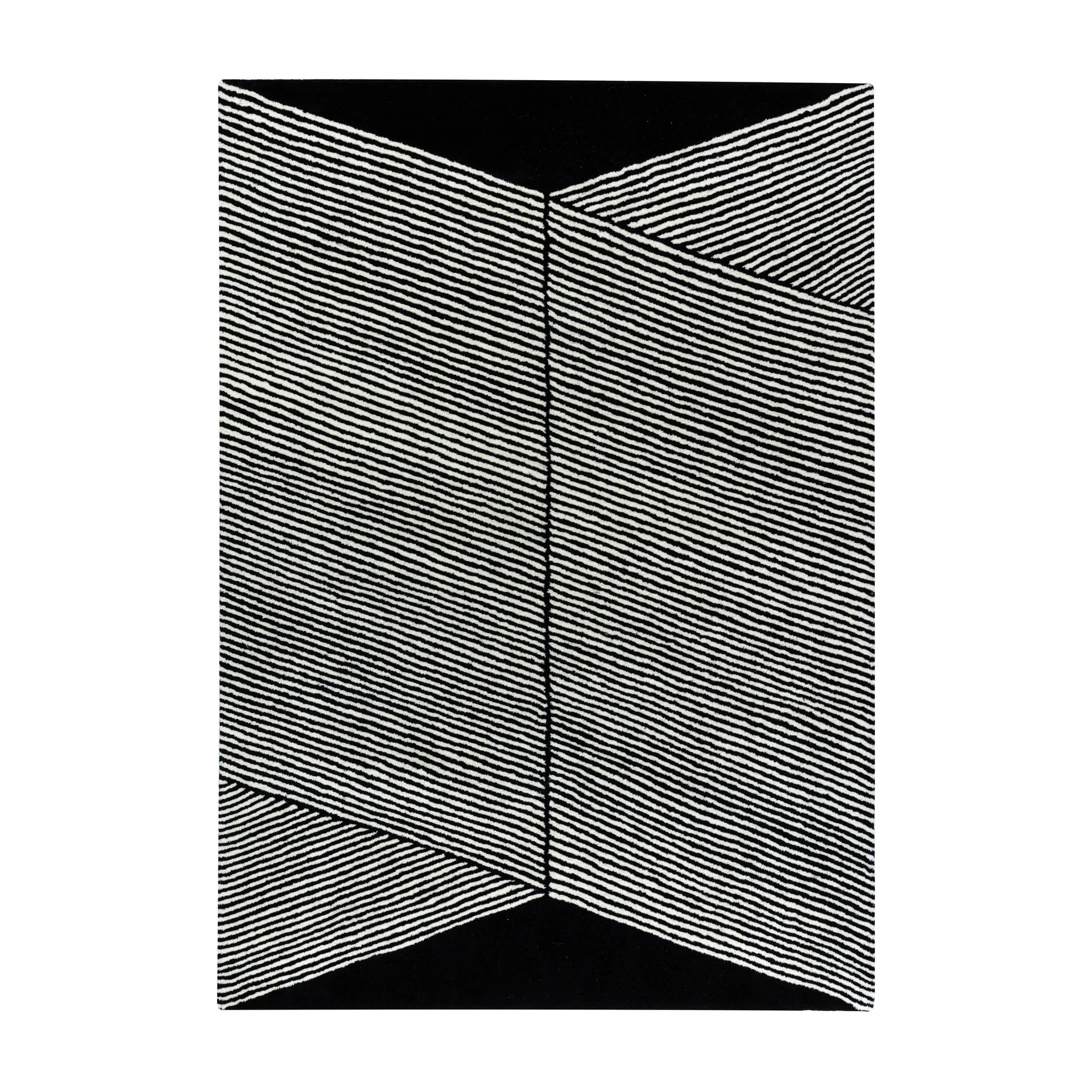 Rectangles-villamatto, musta, 170x240 cm NJRD