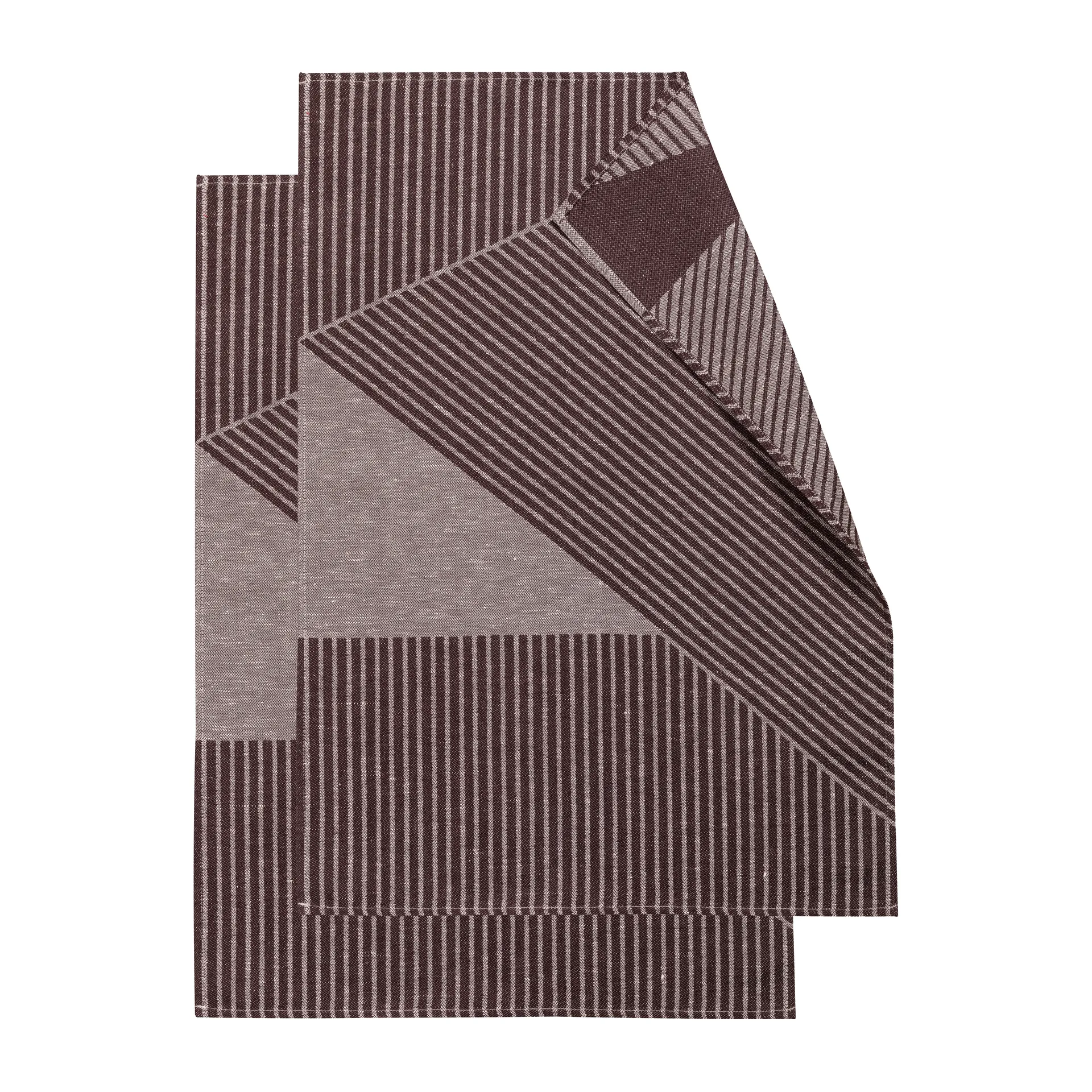 Stripes keittiöpyyhe 47x70 cm 2-pack, Ruskea-valkoinen NJRD