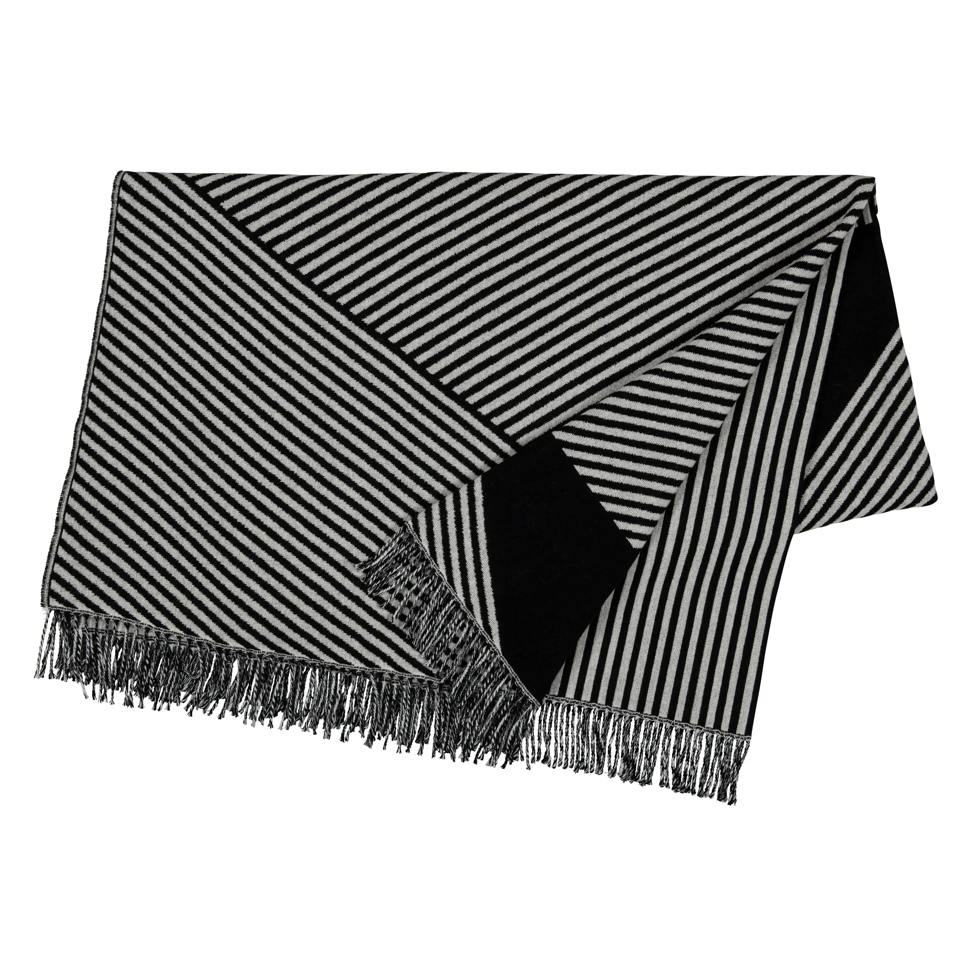Stripes-puuvillahuopa, musta NJRD